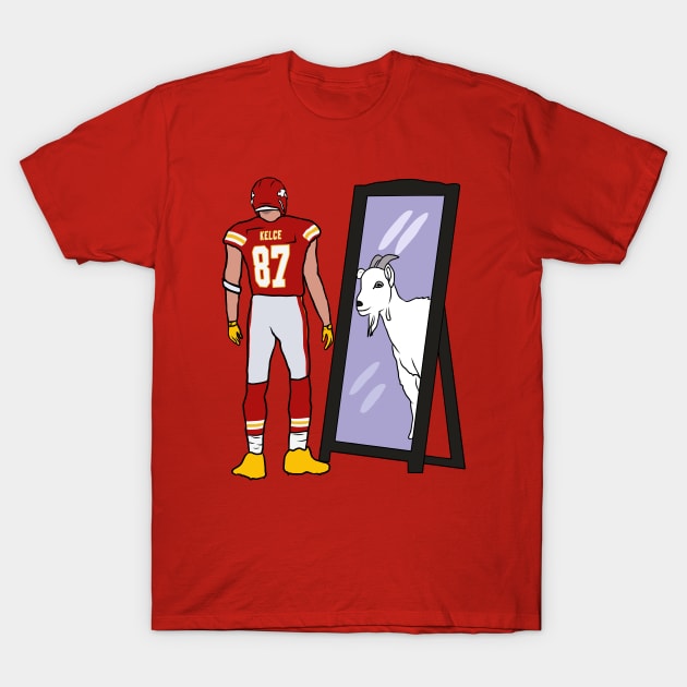 Travis Kelce Mirror GOAT T-Shirt by rattraptees